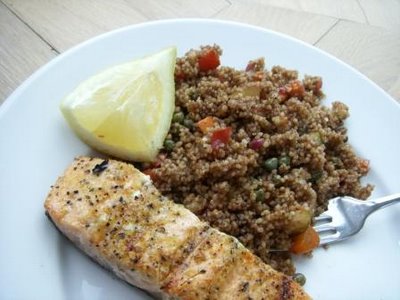 Grilled Salmon with Indian Veggie Couscous | What's KP Cooking?